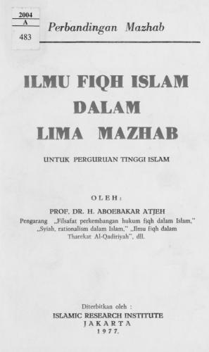 Ilmu Fiqh Islam Dalam Lima Mazhab