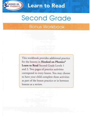 Hooked on Phonics. Learn to Read. Second Grade. Bonus Workbook