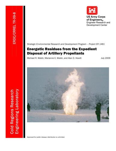 Energetic Residues from the Expedient Disposal of Artillery Propellants