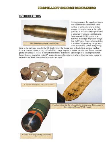 Propellant charge containers