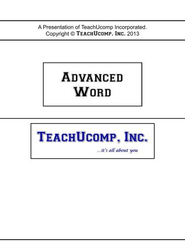 TeachUcomp. Advanced Word