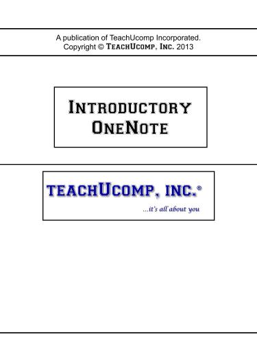 TeachUcomp. Introductory OneNote