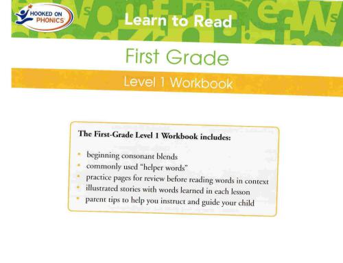 Hooked on Phonics. Learn to Read. First Grade. Level 1 Workbook