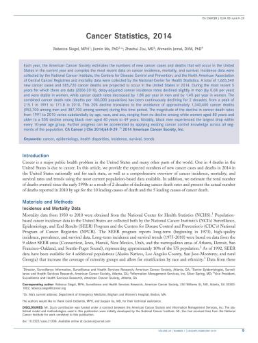 Cancer Statistics 2014