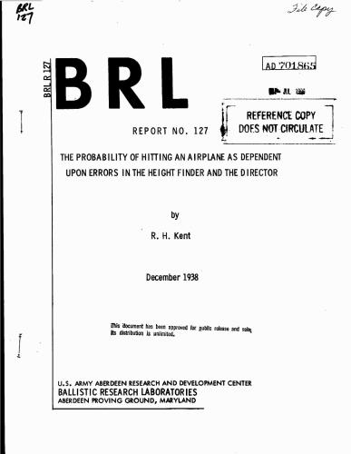 The probability of hitting an airplane as dependent upon errors in the height finder and the director
