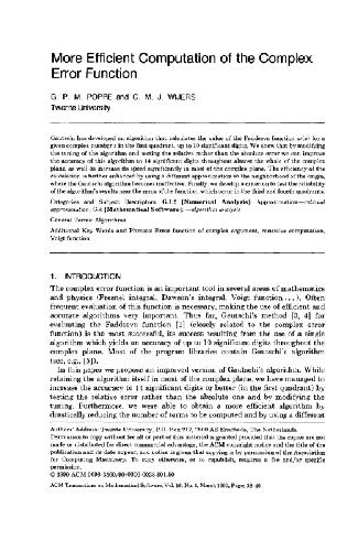 More efficient computation of the erfc