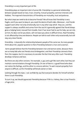 Friendship is a very important part of life