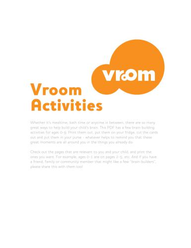 Vroom Activities for Ages 0-5
