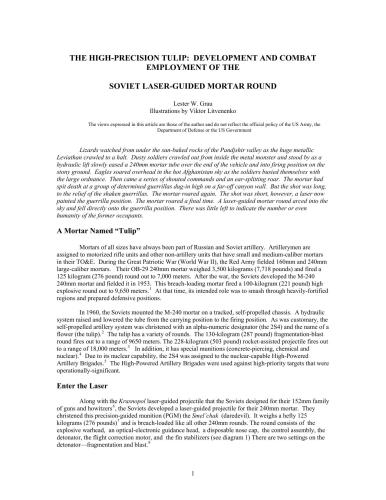 The High-Precision Tulip: Development and Combat Employment of the Soviet Laser-Guided Mortar Round