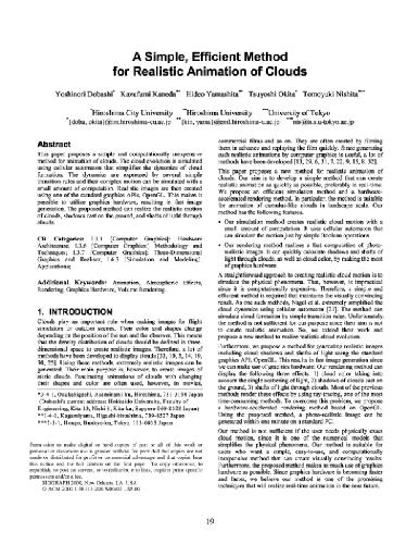 Method for animation of clouds