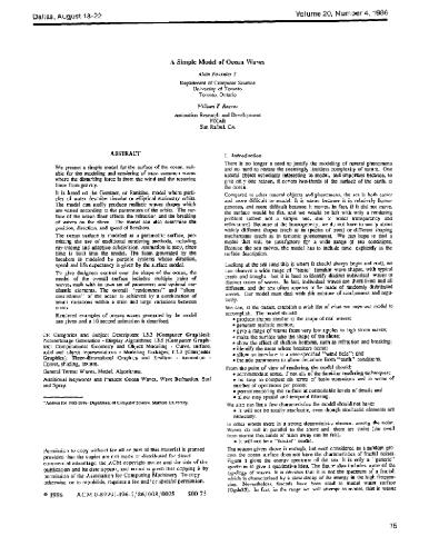 Simple model of ocean waves