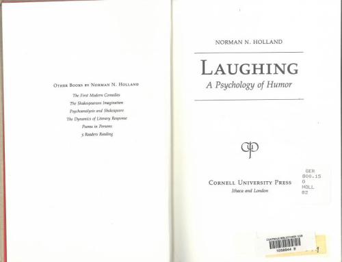 Laughter: a Psychology of Humor