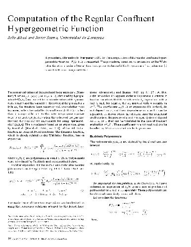 Computation of Hypergeometric 1F1