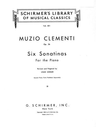 Six Sonatinas for The Piano (Op. 36)
