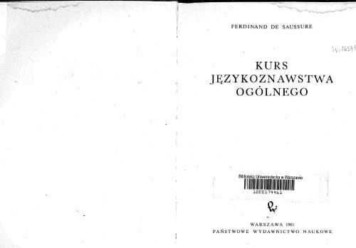 Kurs językoznawstwa ogólnego