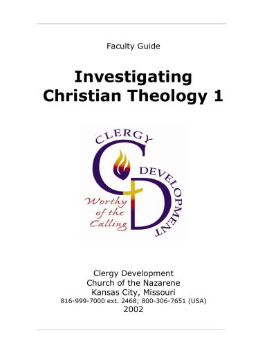 Faculty Guide. Investigating Christian Theology 1