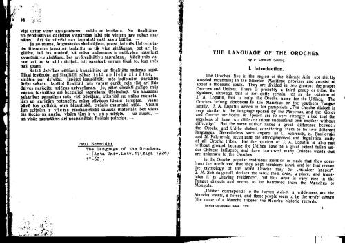 The language of the Oroches