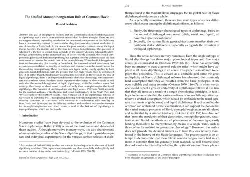 The Unified Monophthongization Rule of Common Slavic