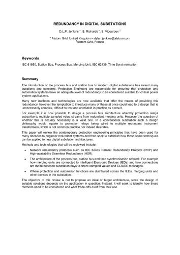 Redundancy in digital substations