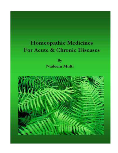 Homeopathic medicines for acute & chronic diseases
