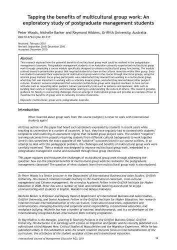 Tapping the benefits of multicultural group work