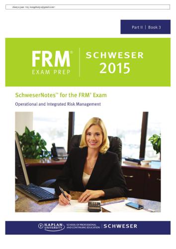 FRM Part II Book 3: Operational and integrated risk-management (2015 SchweserNotes)