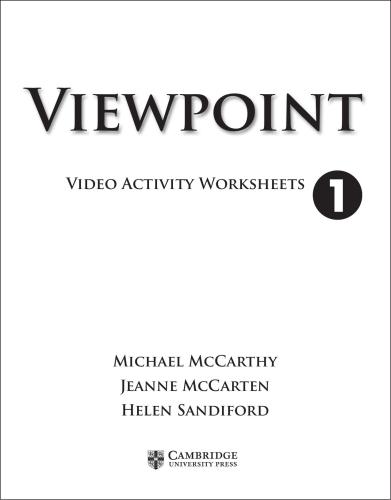 Viewpoint 1. Video Activity Worksheets