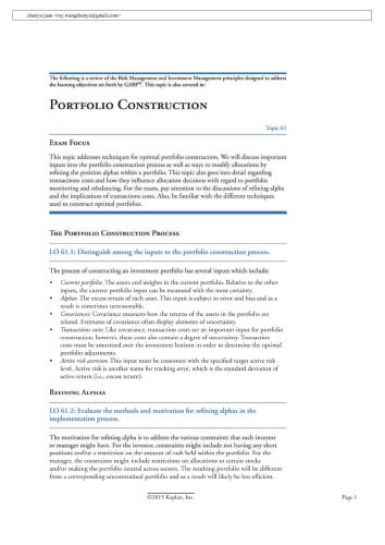 FRM Part II Book 4: Risk Management and Investment Management; Current Issues in Financial Markets (2015 SchweserNotes)