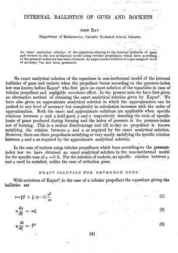 Internal ballistics of guns and rockets