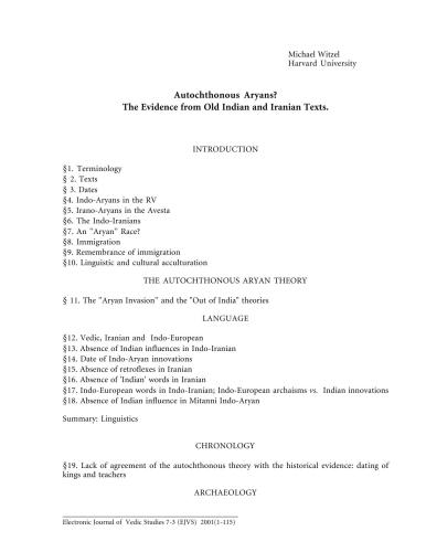 Autochthonous Aryans? The Evidence from Old Indian and Iranian Texts