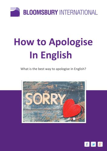 How to Apologise In English