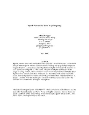 Speech Patterns and Racial Wage Inequality