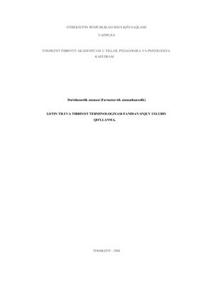 Dorishunoslik atamasi (Farmatsevtik atamashunoslik)