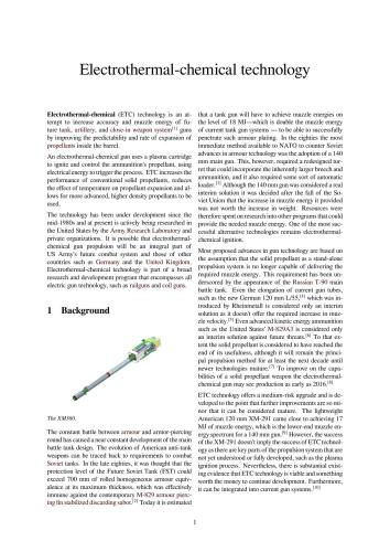 Electrothermal-chemical technology for gun