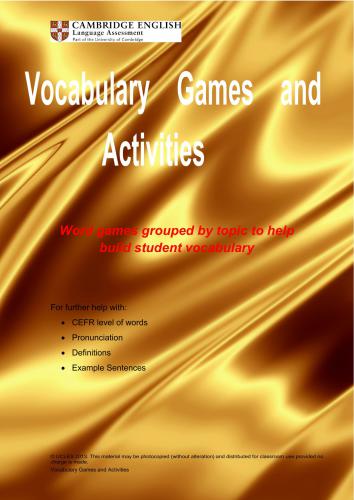 Vocabulary Games and Activities
