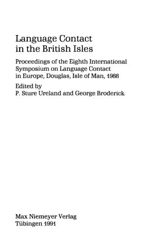 Language Contact in the British Isles