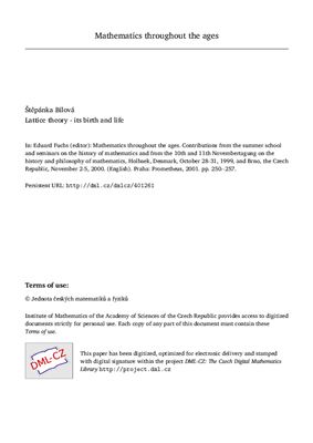 Lattice theory - its birth and life