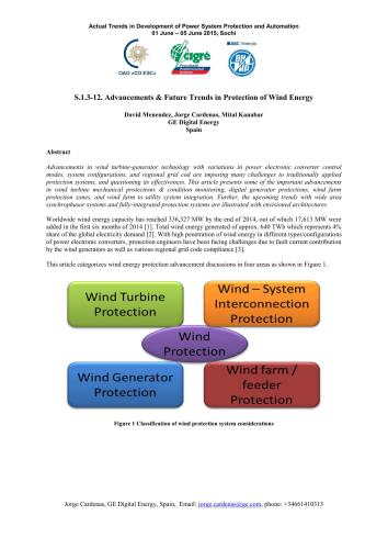 Advancements & Future Trends in Protection of Wind Energy