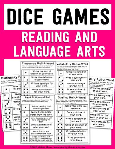 Dice Games - Reading and Language Arts