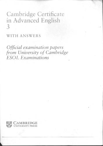 Cambridge Certificate in Advanced English 3 for updated exam Self-study Pack