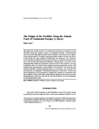 The Origins of the Neolithic Along the Atlantic Coast of Continental Europe: A Survey