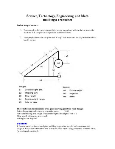 Science, technology, engineering, and math building a trebuchet