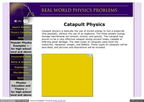 Catapult Physics