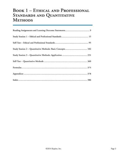 CFA. Level 1 Book 1: Ethical and Professional Standards and Quantitative Methods 2015