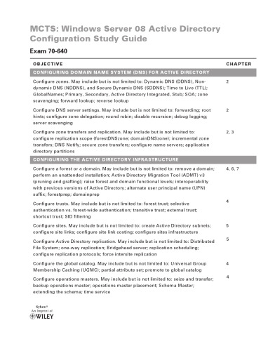 MCTS: Windows Server 2008 Active Directory Configuration Study Guide: Exam 70-640