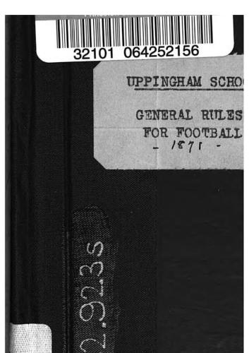 The Following are the General Rules for Football