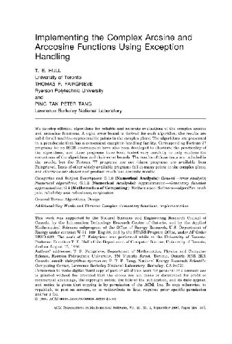 Double-precision evaluation of complex arcsin and arccos