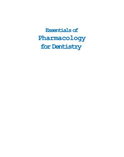 Essentials of Pharmacology for Dentistry