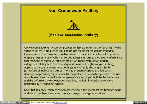 Medieval Mechanical Artillery