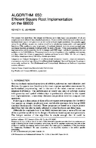 Efficient integer and floating sqrt